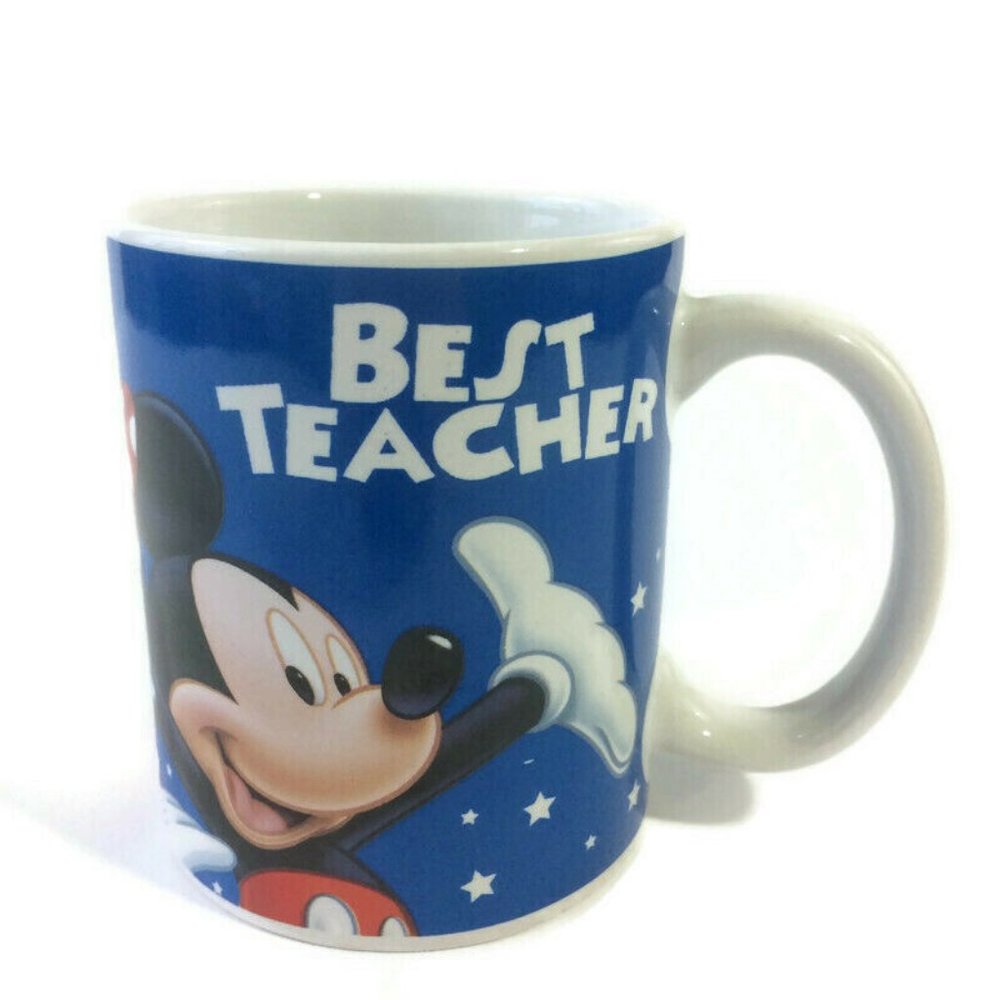 Disney Mickey Mouse And Friends Best Teacher Coffee Cup Mug 4" Gift Goofy Pluto